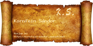 Kornfein Sándor névjegykártya